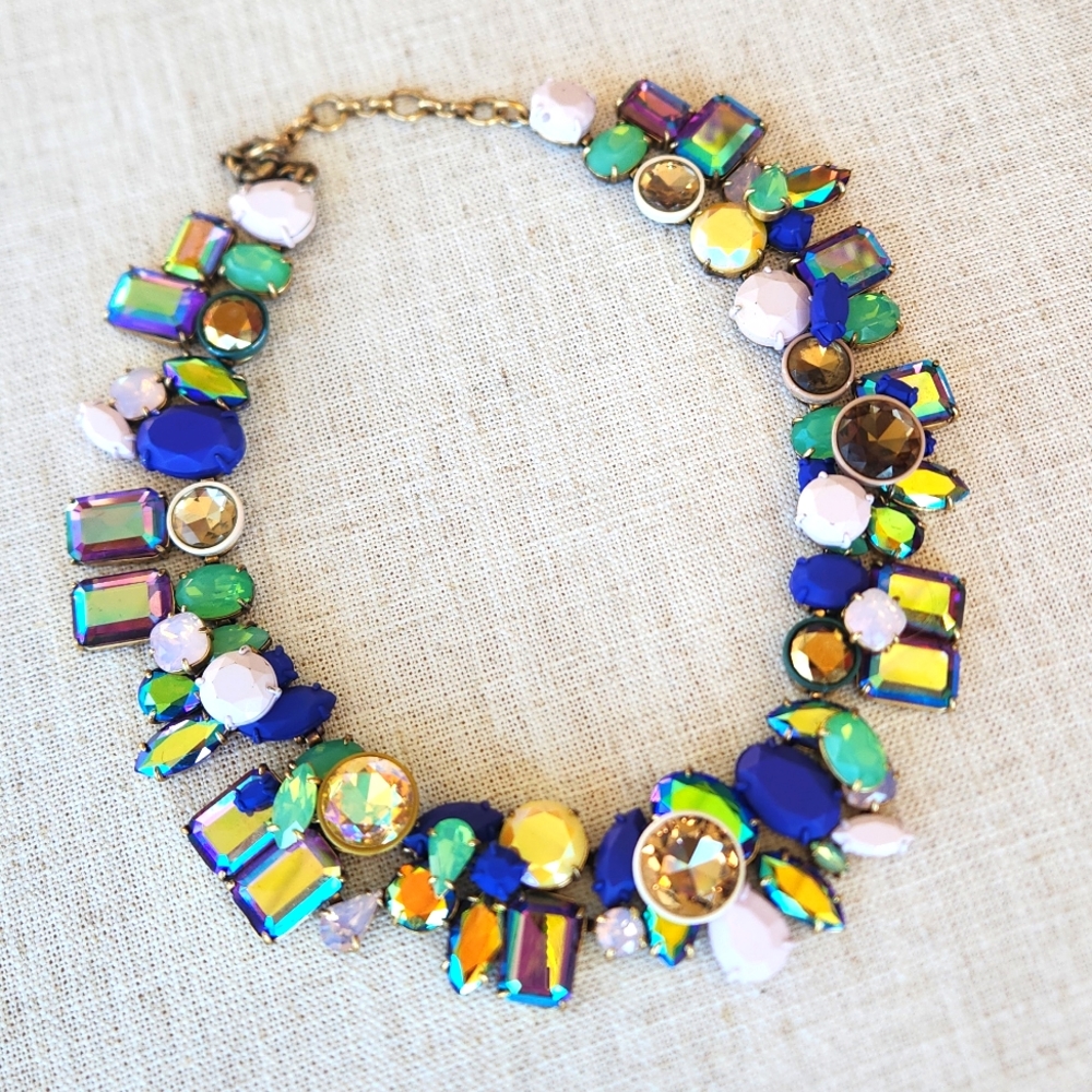 J. Crew Wild Crystal Brulee Statement Necklace, Choker Style